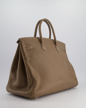 Hermès Birkin 40cm Bag in Etoupe Togo Leather with Palladium Hardware