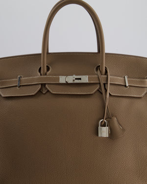 Hermès Birkin 40cm Bag in Etoupe Togo Leather with Palladium Hardware