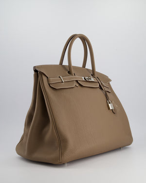 Hermès Birkin 40cm Bag in Etoupe Togo Leather with Palladium Hardware