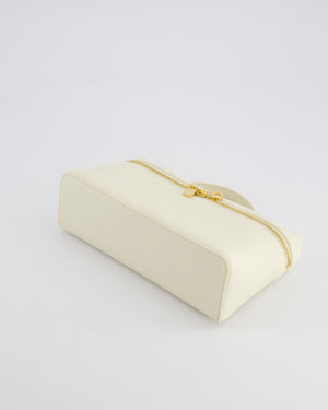 *RARE* Loro Piana White Leather Extra Pocket Pouch Bag with Gold Hardware