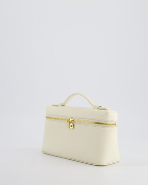 *RARE* Loro Piana White Leather Extra Pocket Pouch Bag with Gold Hardware