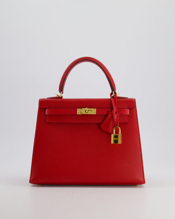 Hermès Kelly 25cm Sellier Bag in Rouge Tomate Epsom Leather and Gold Hardware