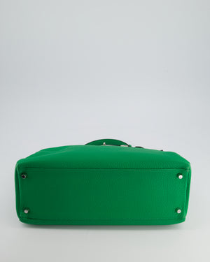 Hermès Kelly 35cm Retourne Bag in Green Bamboo Togo Leather with Palladium Hardware