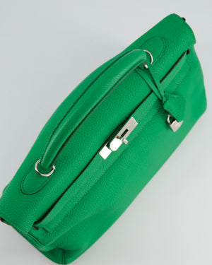 Hermès Kelly 35cm Retourne Bag in Green Bamboo Togo Leather with Palladium Hardware