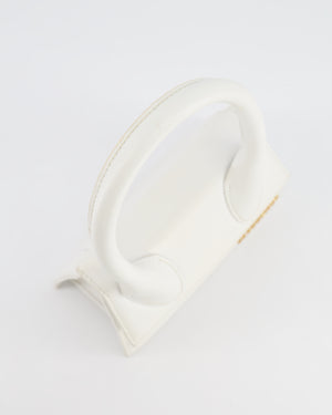 Jacquemus White Medium Chiquito Top Handle Bag with Gold Logo Detail RRP £680