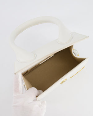 Jacquemus White Medium Chiquito Top Handle Bag with Gold Logo Detail RRP £680