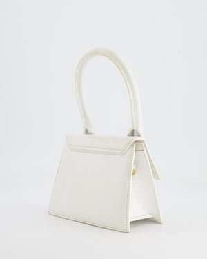 Jacquemus White Medium Chiquito Top Handle Bag with Gold Logo Detail RRP £680