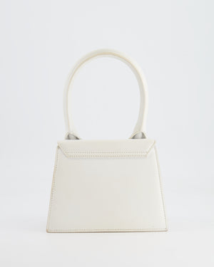 Jacquemus White Medium Chiquito Top Handle Bag with Gold Logo Detail RRP £680