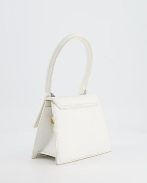 Jacquemus White Medium Chiquito Top Handle Bag with Gold Logo Detail RRP £680