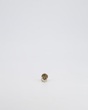 Chanel 10/C Antique Gold and Pearl Ring with Enamel Detail