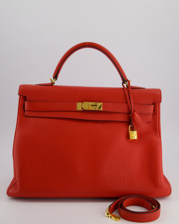 Hermès Kelly 40cm in Cappucine Togo Leather with Gold Hardware