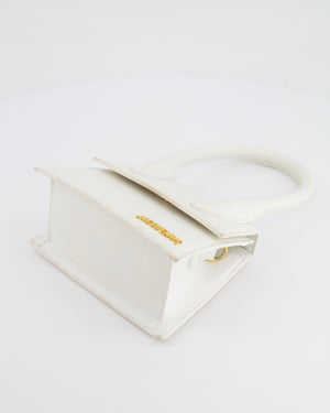 Jacquemus White Medium Chiquito Top Handle Bag with Gold Logo Detail RRP £680