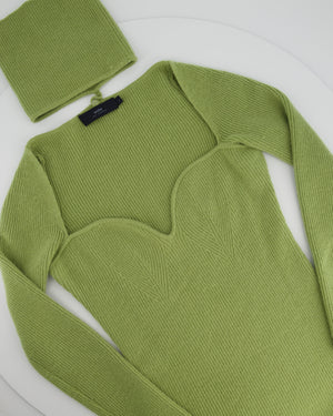 Arch4 Green Cashmere Jumper with Detachable Neck Scarf Size L (UK 14)