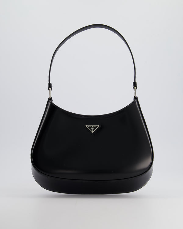 Prada Black Cleo Brushed Leather Shoulder Bag RRP £2400