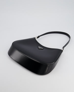 Prada Black Cleo Brushed Leather Shoulder Bag RRP £2400