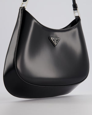 Prada Black Cleo Brushed Leather Shoulder Bag RRP £2400