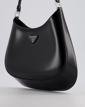 Prada Black Cleo Brushed Leather Shoulder Bag RRP £2400