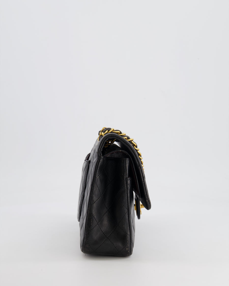 *FIRE PRICE* Chanel Vintage Black Medium Classic Double Flap Bag in Lambskin Leather with 24K Gold Hardware