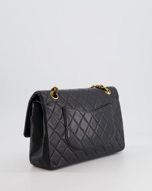 *FIRE PRICE* Chanel Vintage Black Medium Classic Double Flap Bag in Lambskin Leather with 24K Gold Hardware