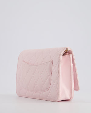 *HOT* Chanel Baby Pink Wallet on Chain in Lambskin Leather with Pearl Strap