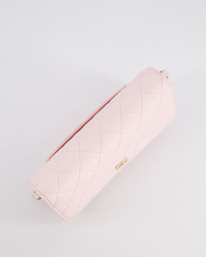 *HOT* Chanel Baby Pink Wallet on Chain in Lambskin Leather with Pearl Strap