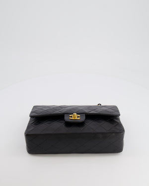 Chanel Vintage Black Medium Classic Double Flap Bag in Lambskin Leather with 24K Gold Hardware