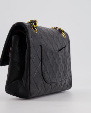 Chanel Vintage Black Medium  Classic Double Flap Bag in Lambskin Leather with 24K Gold Hardware