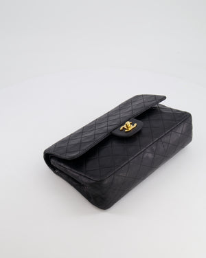 Chanel Vintage Black Medium  Classic Double Flap Bag in Lambskin Leather with 24K Gold Hardware