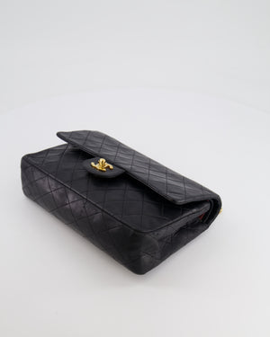 Chanel Vintage Black Medium  Classic Double Flap Bag in Lambskin Leather with 24K Gold Hardware