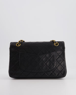 Chanel Vintage Black Medium  Classic Double Flap Bag in Lambskin Leather with 24K Gold Hardware