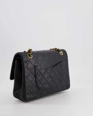 Chanel Vintage Black Medium  Classic Double Flap Bag in Lambskin Leather with 24K Gold Hardware