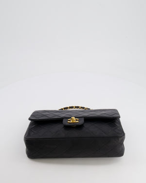 Chanel Vintage Black Medium  Classic Double Flap Bag in Lambskin Leather with 24K Gold Hardware