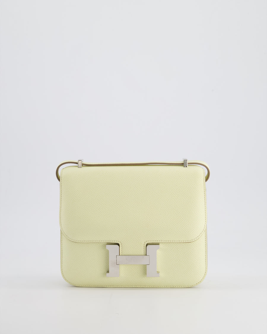 *FIRE PRICE* Hermès Constance III Mini Miroir 18cm Bag in Jaune Milton Epsom Leather with Palladium Hardware