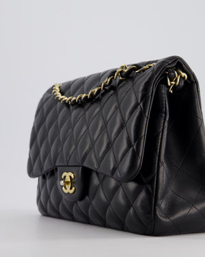 Chanel Black Jumbo Classic Double Flap Bag in Lambskin with Gold Hardware Bag