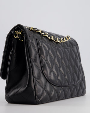 Chanel Black Jumbo Classic Double Flap Bag in Lambskin with Gold Hardware Bag