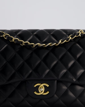 Chanel Black Jumbo Classic Double Flap Bag in Lambskin with Gold Hardware Bag