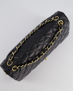 Chanel Black Jumbo Classic Double Flap Bag in Lambskin with Gold Hardware Bag