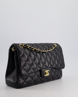 Chanel Black Jumbo Classic Double Flap Bag in Lambskin with Gold Hardware Bag