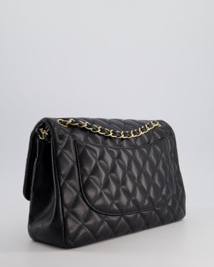 Chanel Black Jumbo Classic Double Flap Bag in Lambskin with Gold Hardware Bag