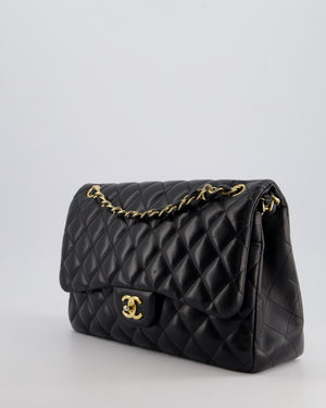 Chanel Black Jumbo Classic Double Flap Bag in Lambskin with Gold Hardware Bag