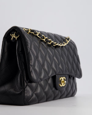 Chanel Black Jumbo Classic Double Flap Bag in Lambskin with Gold Hardware Bag