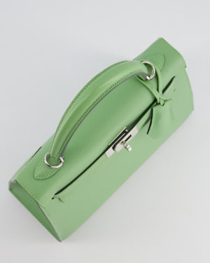 *HOT* Hermes Kelly Sellier 25cm Bag in Vert Criquet Epsom Leather with Palladium Hardware