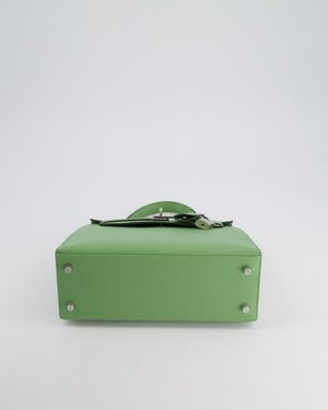 *HOT* Hermes Kelly Sellier 25cm Bag in Vert Criquet Epsom Leather with Palladium Hardware