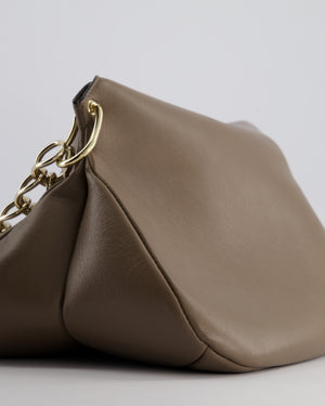 Chloé Taupe Juana Tote Bag With Silver Chain Shoulder Strap