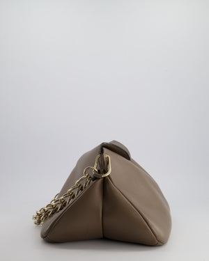 Chloé Taupe Juana Tote Bag With Silver Chain Shoulder Strap