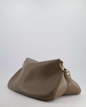 Chloé Taupe Juana Tote Bag With Silver Chain Shoulder Strap