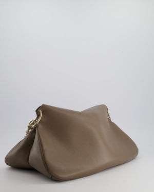 Chloé Taupe Juana Tote Bag With Silver Chain Shoulder Strap