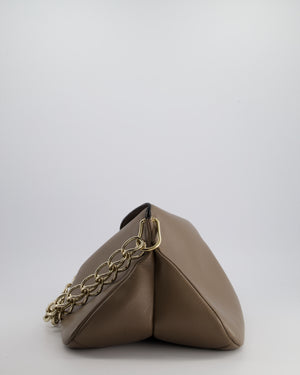 Chloé Taupe Juana Tote Bag With Silver Chain Shoulder Strap