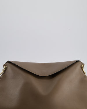 Chloé Taupe Juana Tote Bag With Silver Chain Shoulder Strap