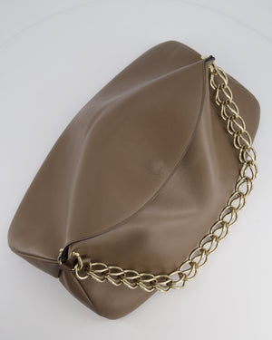 Chloé Taupe Juana Tote Bag With Silver Chain Shoulder Strap